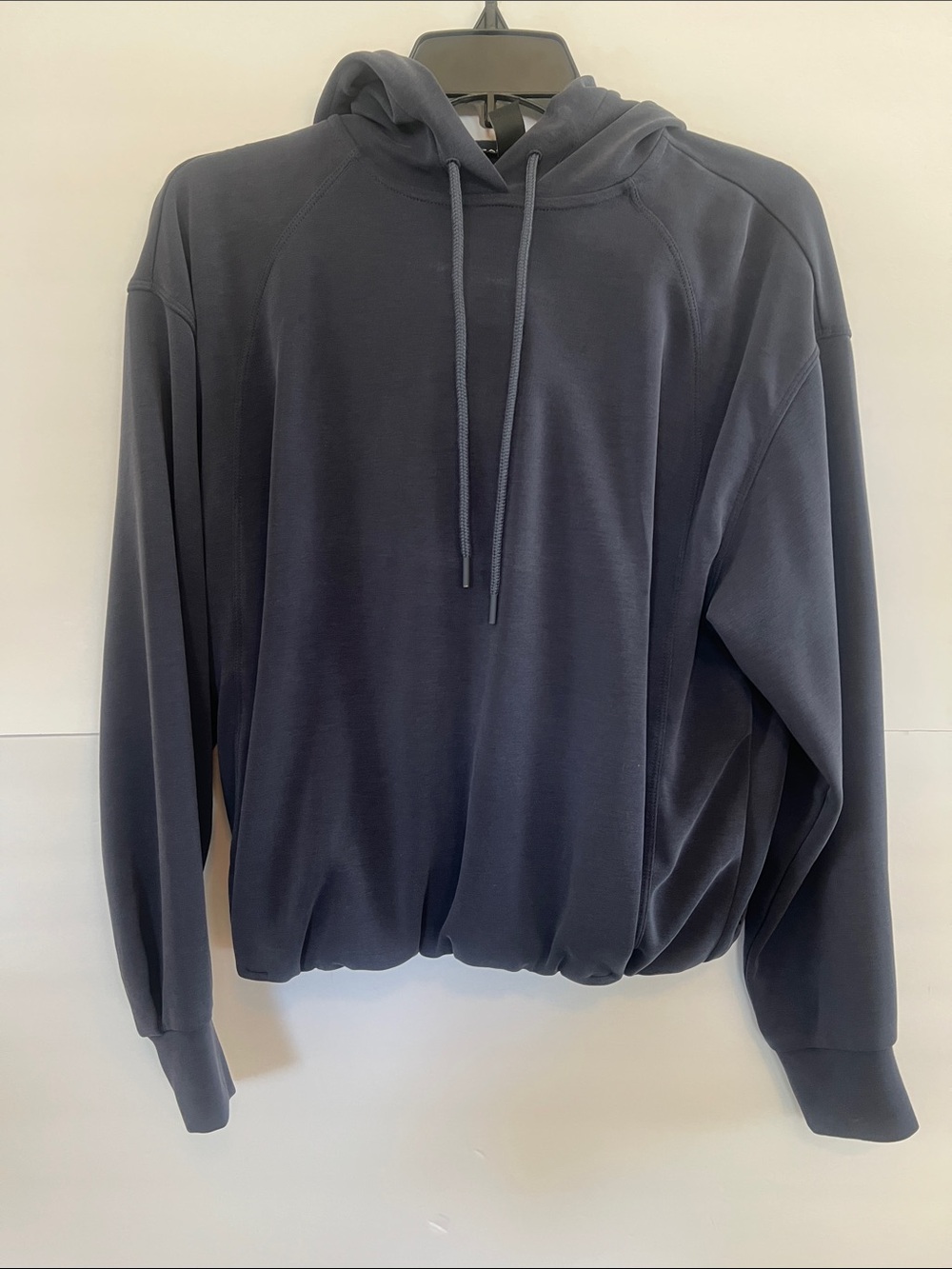 Athleta Women's XS Bubble Hem Hoodie Sweatshirt - Classic Pullover, Navy